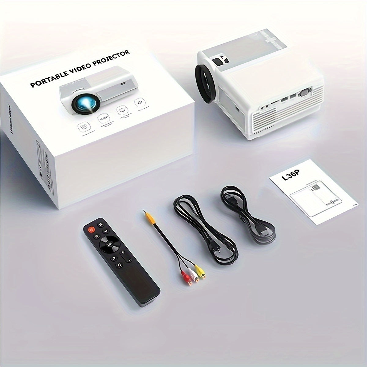 4K Projector With WiFi Portable Native 1080P Movie Projectors For Home Cinema Mini Projector Compatible With HDTV, USB, VGA, AV.