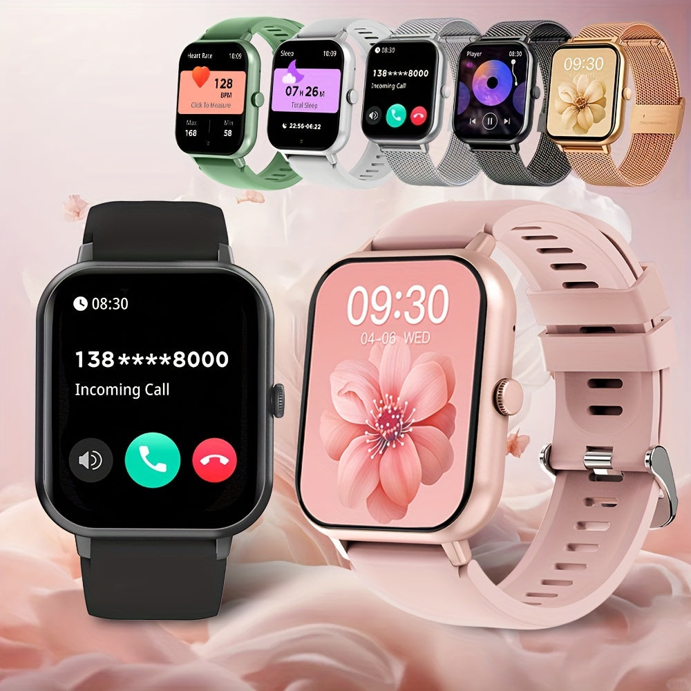 Smartwatch With 4.65cm Full Touch Screen, Text & Call Functions, 100+ Sports Modes, Pedometer, Calorie Counter, Waterproof, Compatible With Android & IOS