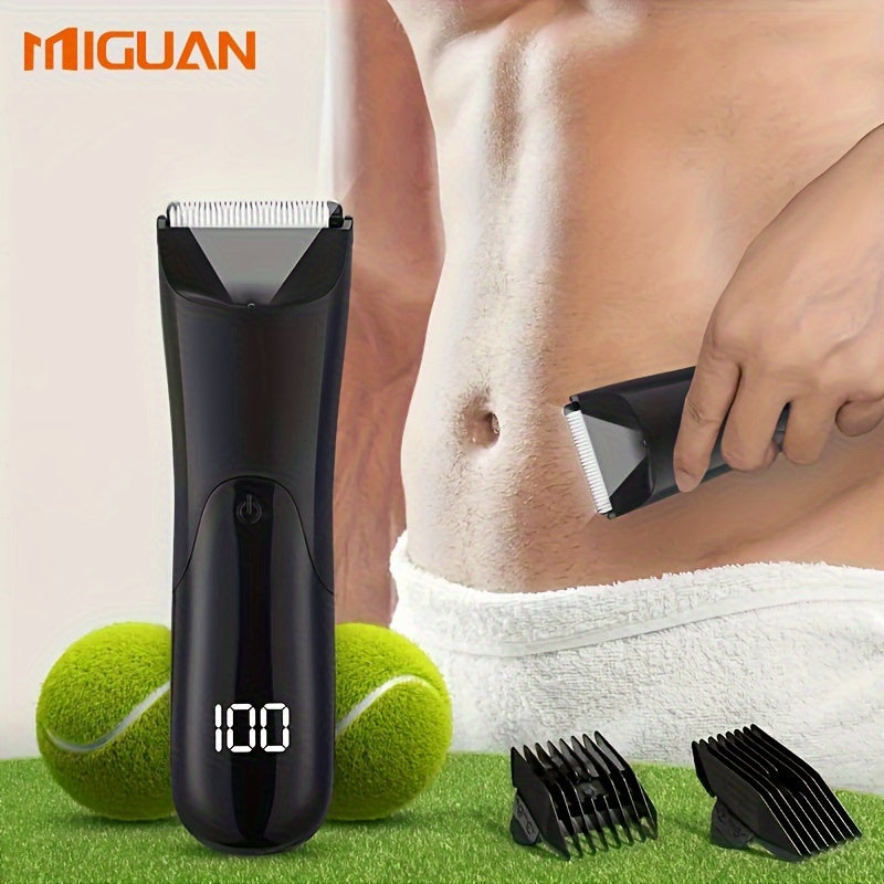 1pc Men Body Trimmer, Electric Shaver, Electric Inguinal And Pubic Hair Trimmer, Ceramic Blade Male Hygiene Shaver Trimmer, Full Body Beauty