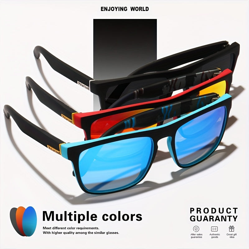 3pairs, Fantasy Cool Classic Polarized Square Fashion Glasses, For Men Women Outdoor Sports Party Vacation Travel Driving Fishing Supplies Photo Props