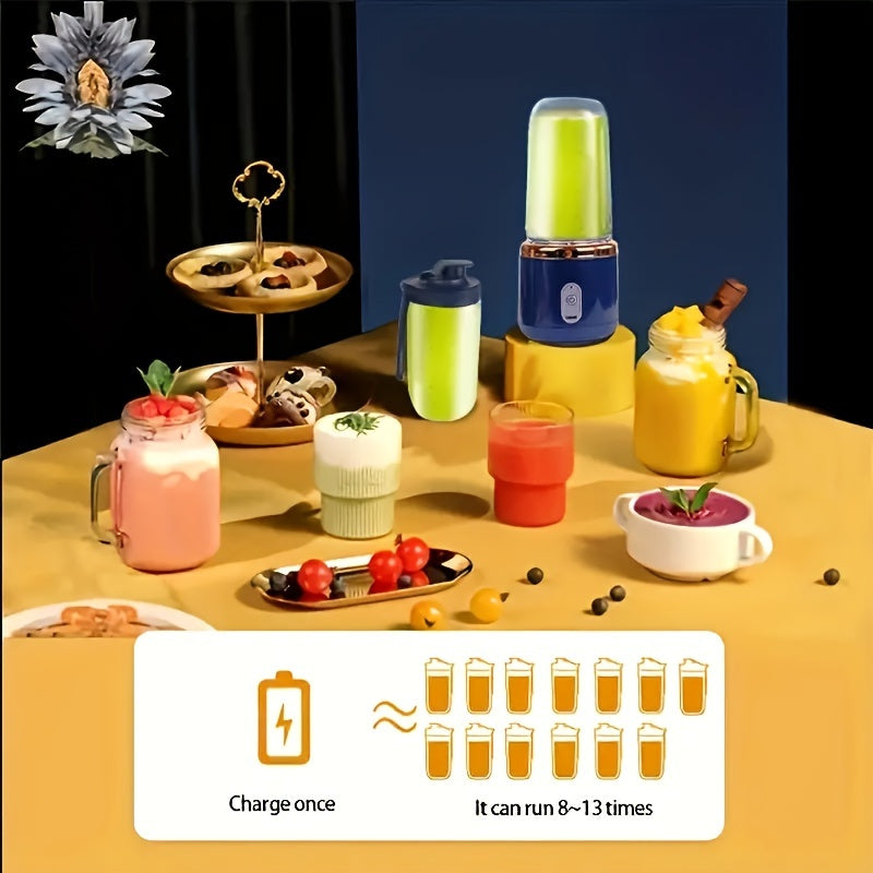 A Set Of 13.4OZ Double Cups, Portable Small Rechargeable Juice Cups, Home Multi-functional Juice Cups