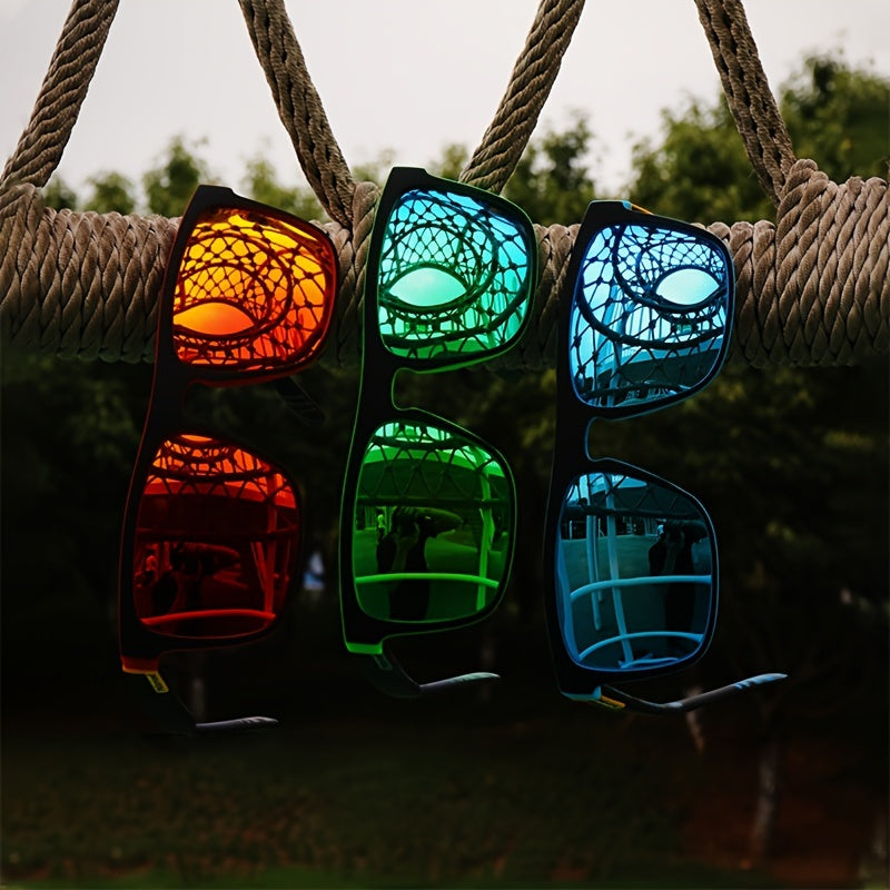 3pairs, Fantasy Cool Classic Polarized Square Fashion Glasses, For Men Women Outdoor Sports Party Vacation Travel Driving Fishing Supplies Photo Props