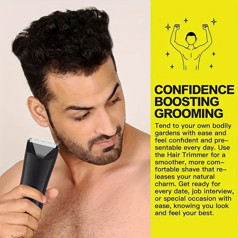 1pc Men Body Trimmer, Electric Shaver, Electric Inguinal And Pubic Hair Trimmer, Ceramic Blade Male Hygiene Shaver Trimmer, Full Body Beauty