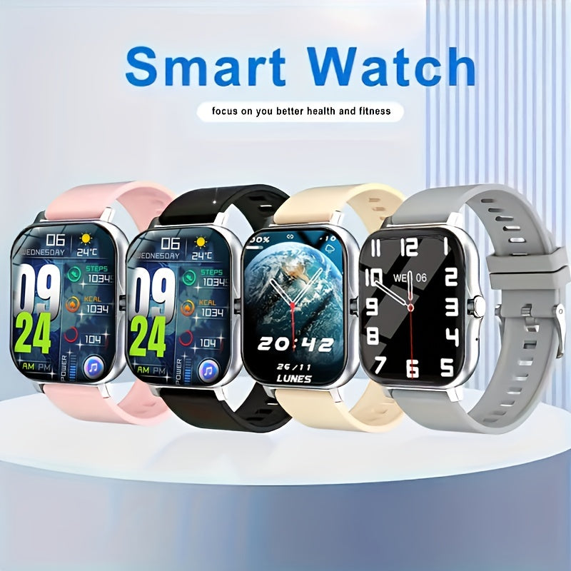 1pc, 1.83-Inch Large Dial Smartwatch, Fitness Tracker with Wireless Call Answering/Rejection, Text & App Notifications, Compatible with iPhone/Android, Sport Monitoring Wristwatch