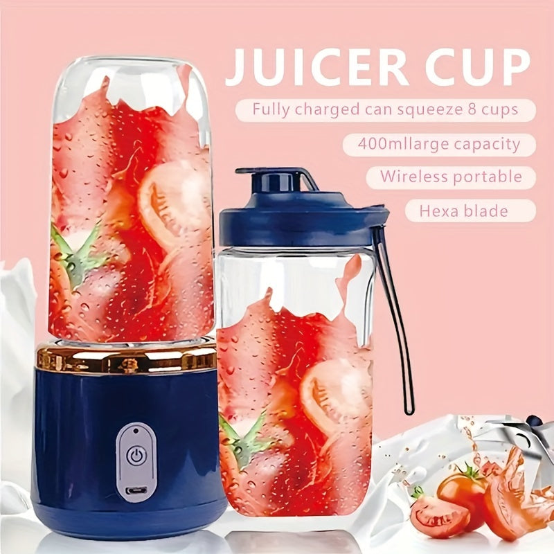 A Set Of 13.4OZ Double Cups, Portable Small Rechargeable Juice Cups, Home Multi-functional Juice Cups