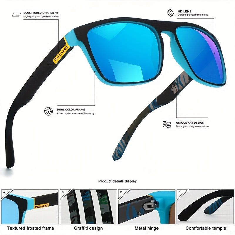 3pairs, Fantasy Cool Classic Polarized Square Fashion Glasses, For Men Women Outdoor Sports Party Vacation Travel Driving Fishing Supplies Photo Props