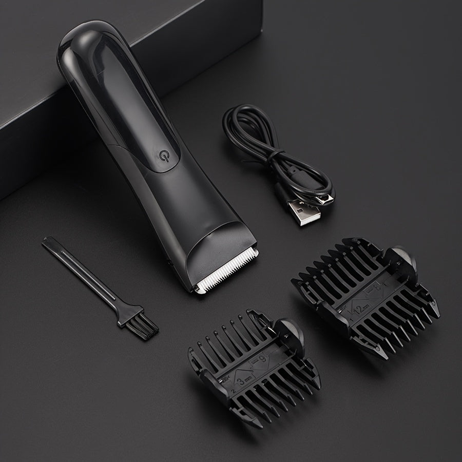 1pc Men Body Trimmer, Electric Shaver, Electric Inguinal And Pubic Hair Trimmer, Ceramic Blade Male Hygiene Shaver Trimmer, Full Body Beauty