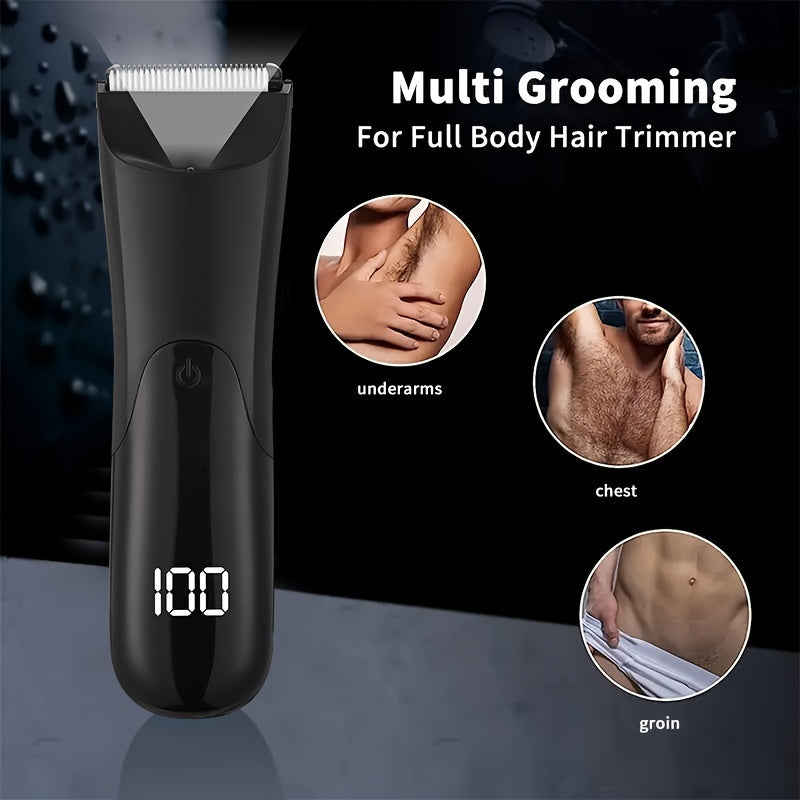 1pc Men Body Trimmer, Electric Shaver, Electric Inguinal And Pubic Hair Trimmer, Ceramic Blade Male Hygiene Shaver Trimmer, Full Body Beauty