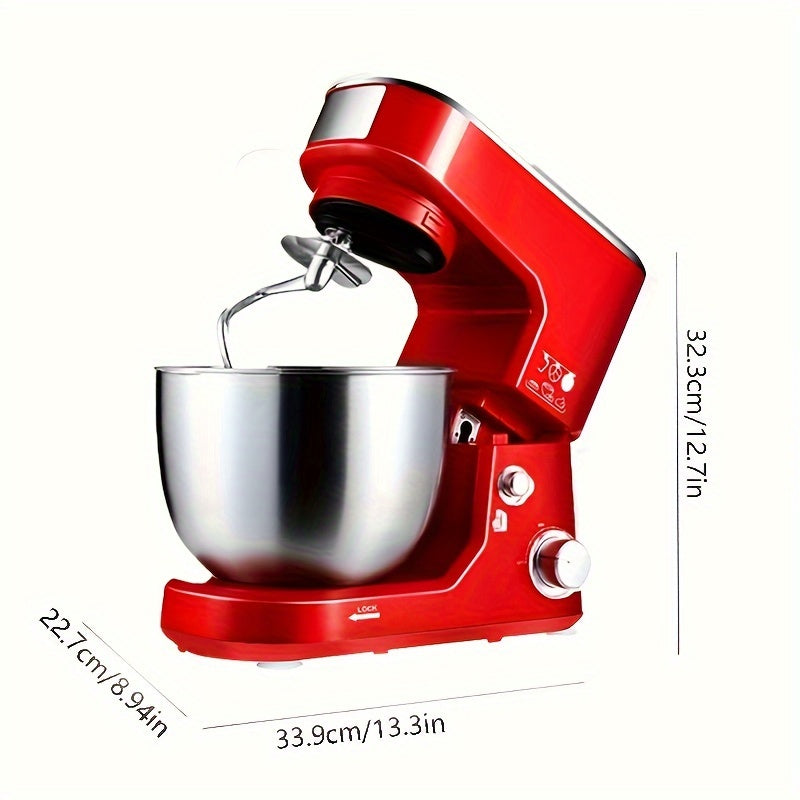EU Plug 6 Quart Desktop Eggbeater Electric Household Mini Roast Cream Mixer With 3pcs Mixing Tools, Large Capacity