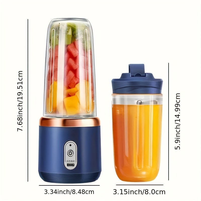 A Set Of 13.4OZ Double Cups, Portable Small Rechargeable Juice Cups, Home Multi-functional Juice Cups