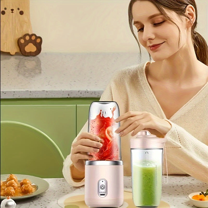 A Set Of 13.4OZ Double Cups, Portable Small Rechargeable Juice Cups, Home Multi-functional Juice Cups