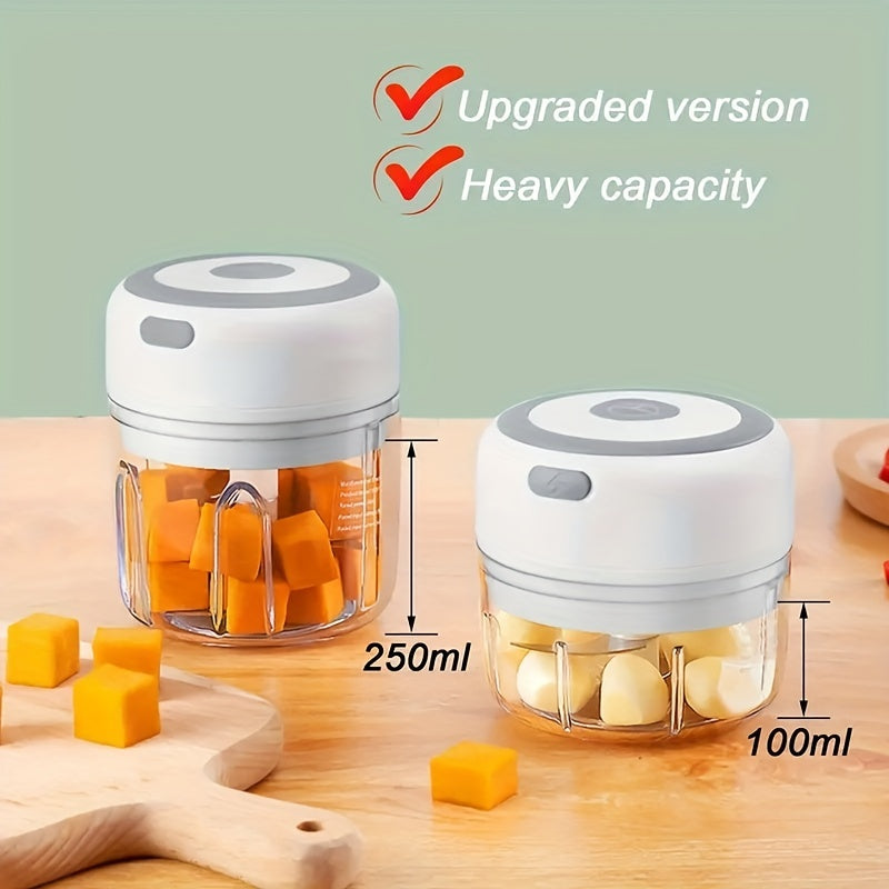 100/250ml Electric Mini Garlic Chopper USB Meat Grinder Garlic Masher Machine Sturdy Durable Crushed Ginger Vegetable Crusher Kitchenware