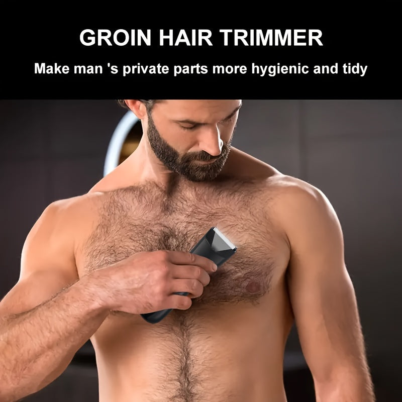 1pc Men Body Trimmer, Electric Shaver, Electric Inguinal And Pubic Hair Trimmer, Ceramic Blade Male Hygiene Shaver Trimmer, Full Body Beauty