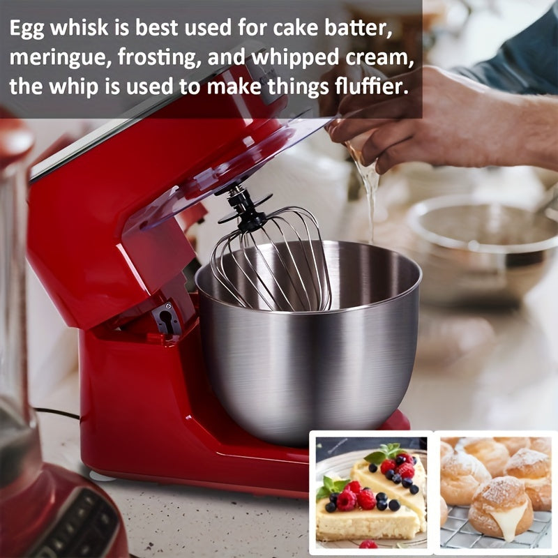 EU Plug 6 Quart Desktop Eggbeater Electric Household Mini Roast Cream Mixer With 3pcs Mixing Tools, Large Capacity