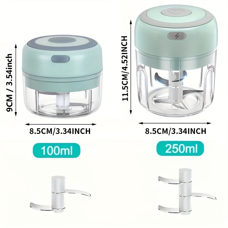100/250ml Electric Mini Garlic Chopper USB Meat Grinder Garlic Masher Machine Sturdy Durable Crushed Ginger Vegetable Crusher Kitchenware