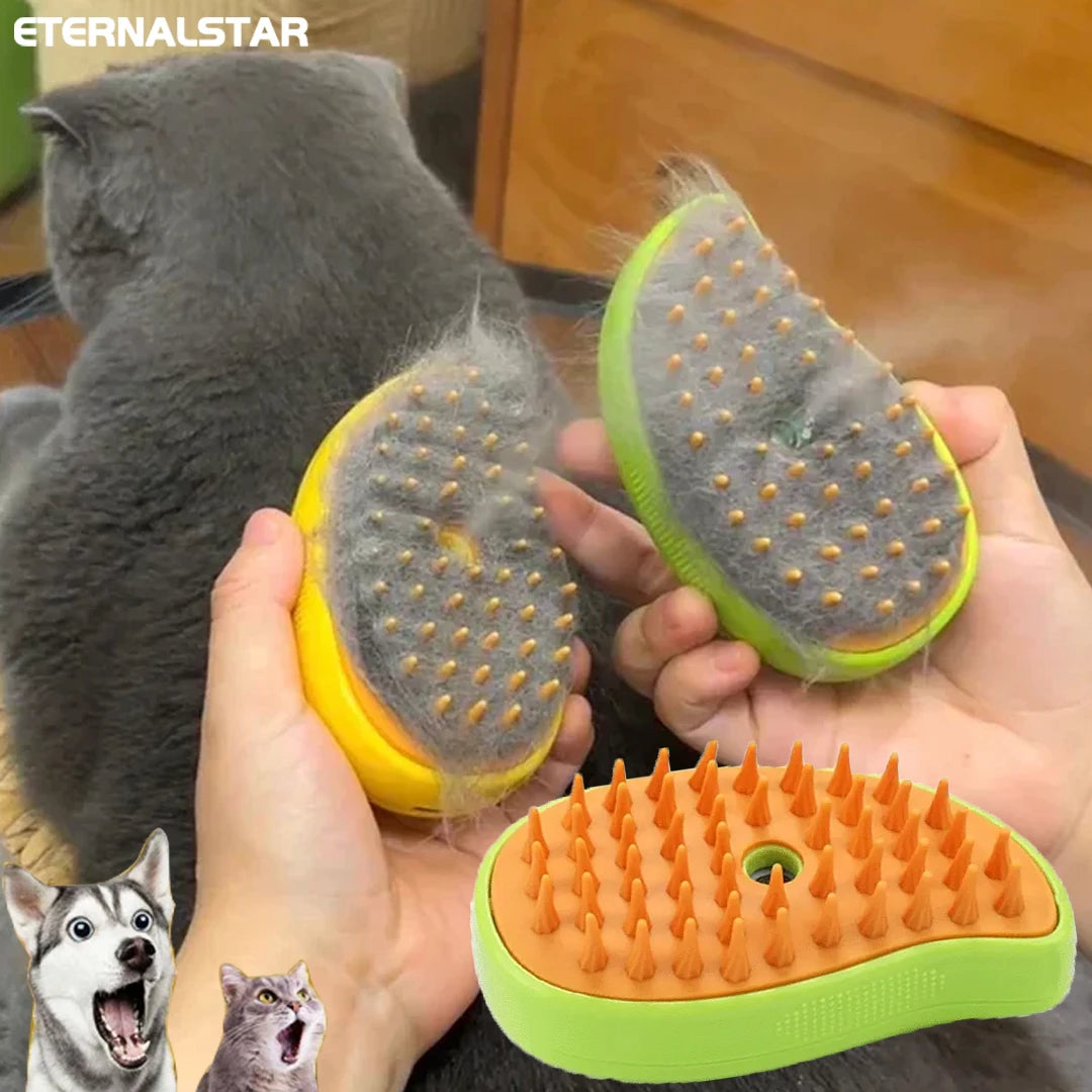 Escova a Vapor para Cães e Gatos 3 em 1