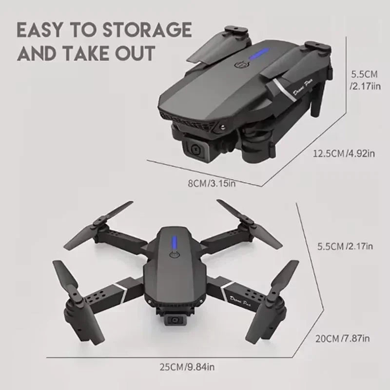 Professinal 4K Drone With 1080P Wide Angle HD Camera Foldable Helicopter WIFI FPV Height Hold Gift Toy