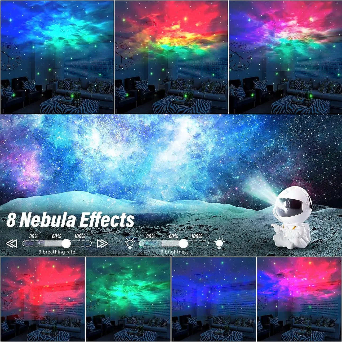 Projetor de Estrelas Galáxia - Luz Noturna Astronauta