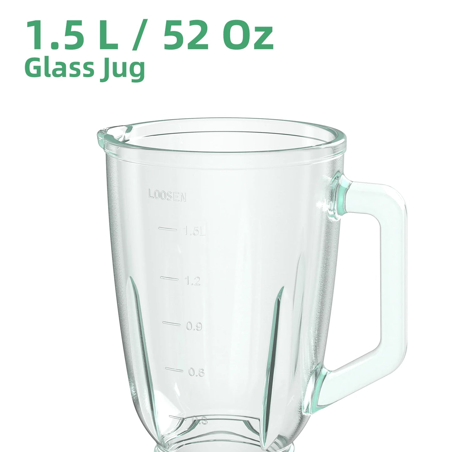 BioloMix 1300W Smoothie Blender with 1.5L Glass Jar, Personal Blenders Combo for Frozen Fruit Drinks, Sauces