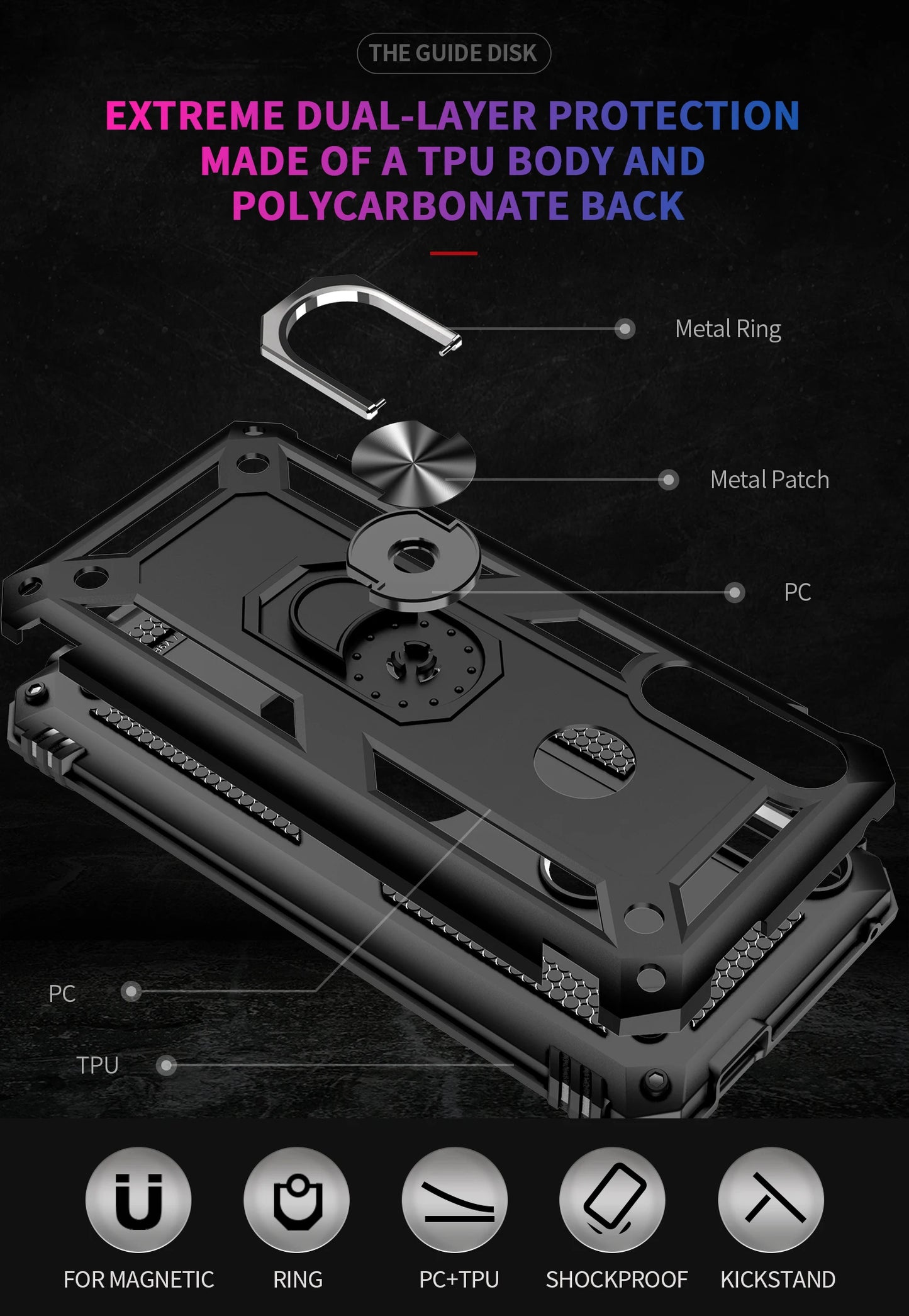 Armor Magnet Car Ring Case For Huawei Mate 20 30 P20 P30 P40 Pro Lite and others.