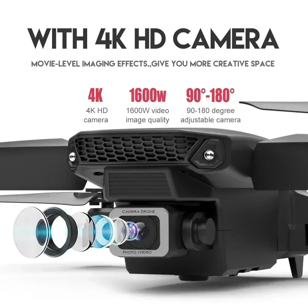 Professinal 4K Drone With 1080P Wide Angle HD Camera Foldable Helicopter WIFI FPV Height Hold Gift Toy