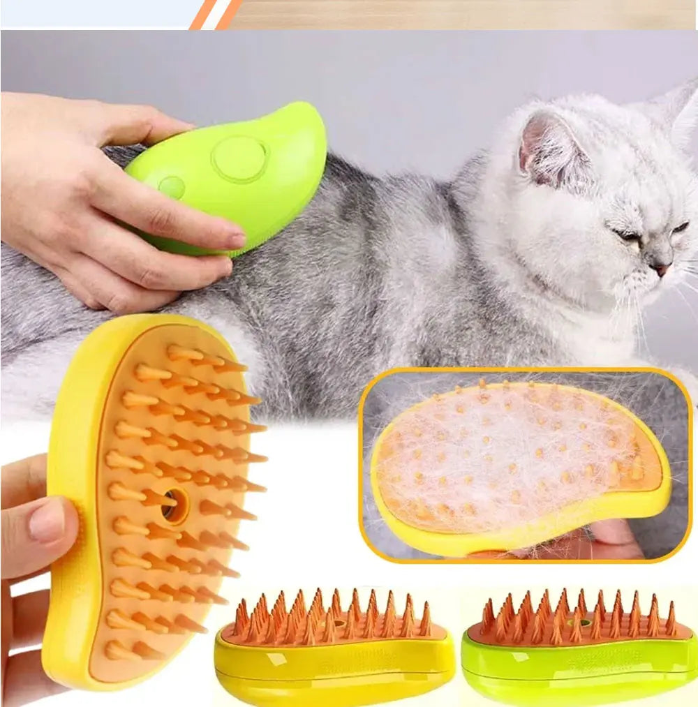 Escova a Vapor para Cães e Gatos 3 em 1