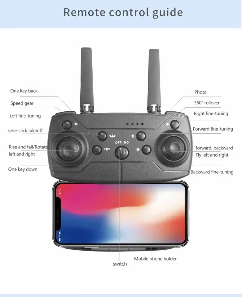 Professinal 4K Drone With 1080P Wide Angle HD Camera Foldable Helicopter WIFI FPV Height Hold Gift Toy