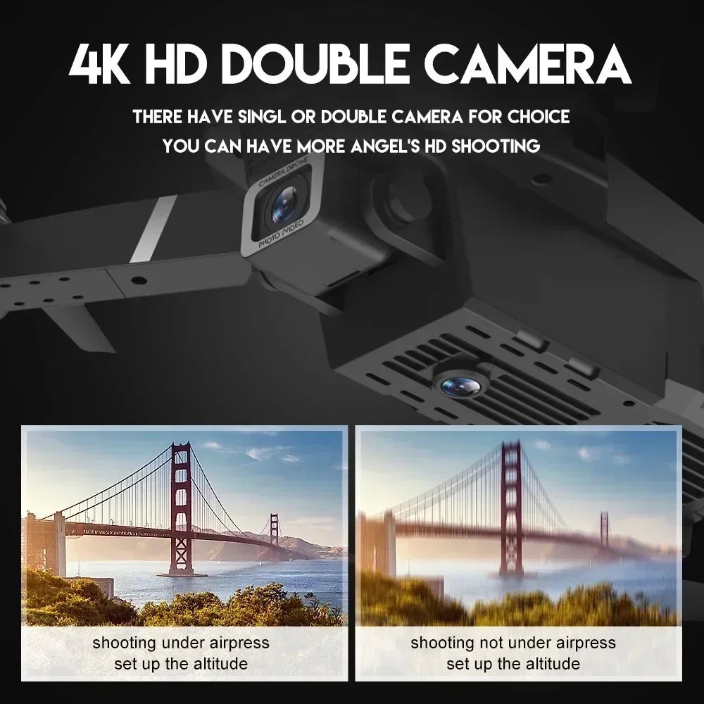 Professinal 4K Drone With 1080P Wide Angle HD Camera Foldable Helicopter WIFI FPV Height Hold Gift Toy