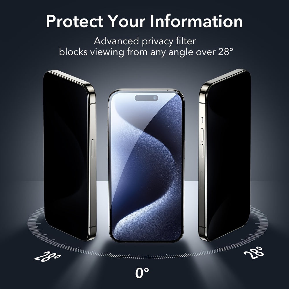 3pcs Privacy Screen Protectors Tempered Glass Film For IPhone 14 Pro/15 Pro Max