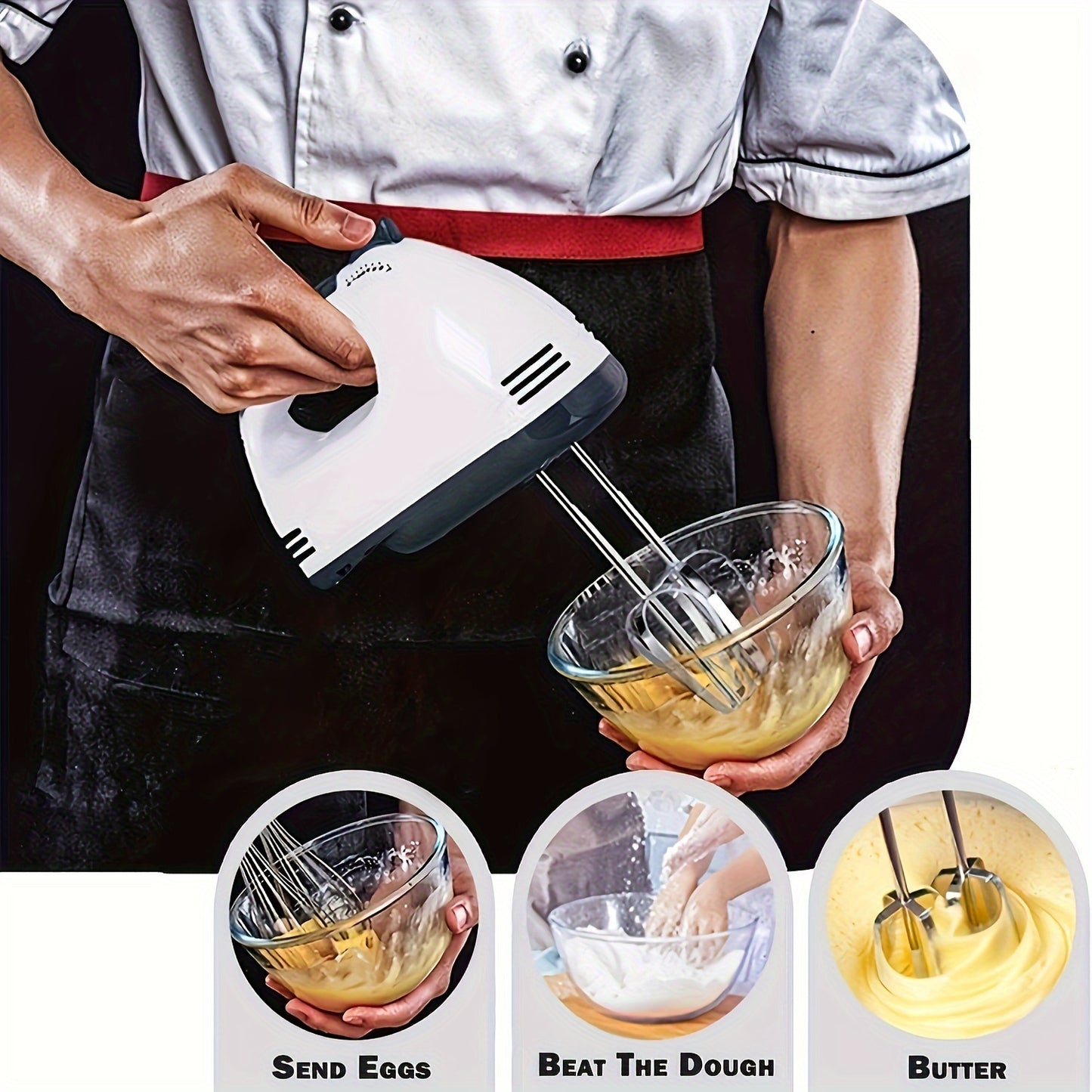 1pc, Electric Egg Beater, Mini Whisk, Handheld Sauce Stirrer, Blender, Milk Frother, Coffee Mixer, Whisk For Blending, Whisking, Beating And Stirring, Kitchen Utensils, Kitchen Supplies