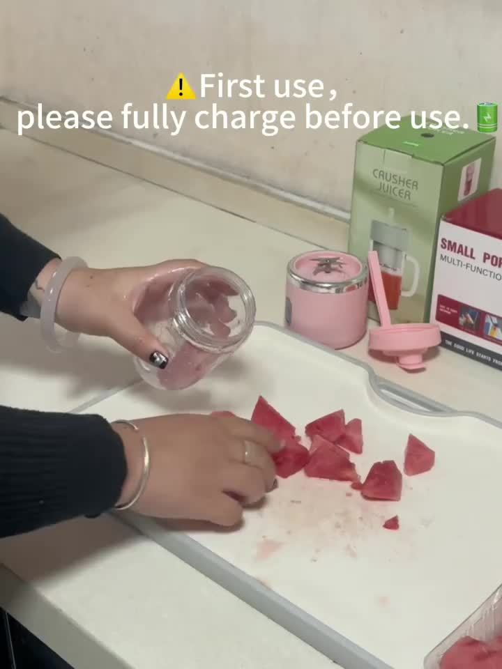 1pc, Portable Multifunctional Blender Double Cup, Household Juicer, Summer Juice Making DIY Vegetable Juice, Water Juice, Sand Ice.
