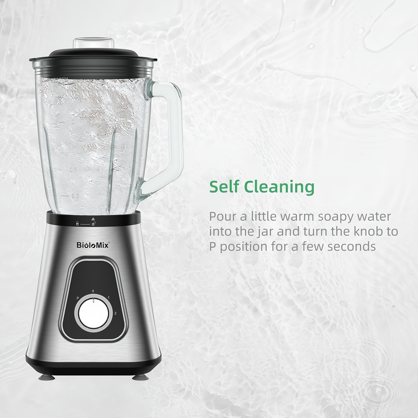 1300W Smoothie Blender With 1.5L Glass Jar And 600ml BPA FREE Plastic Bottle, Lid & Blades, Personal Blenders Combo For Frozen Fruit Drinks, Sauces
