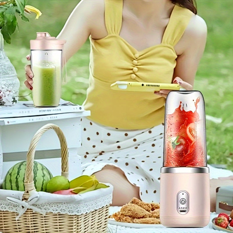 A Set Of 13.4OZ Double Cups, Portable Small Rechargeable Juice Cups, Home Multi-functional Juice Cups