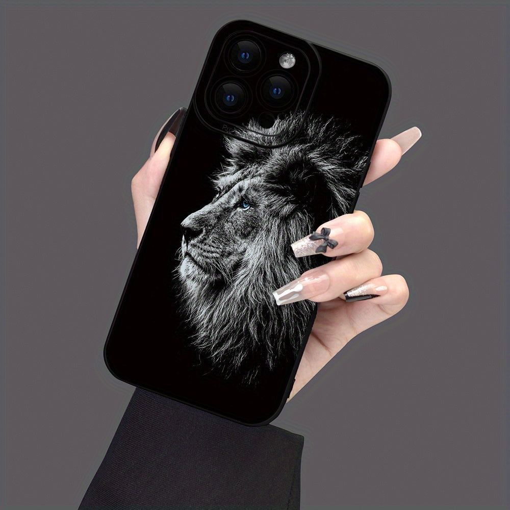 Lion Pattern Mobile Phone Case Full-Body Protection Shockproof TPU Soft Rubber Case Color: Transparent White Black For Men Women For IPhone 15 14 13 12 11 XS XR X 7 8 Mini Plus Pro Max SE