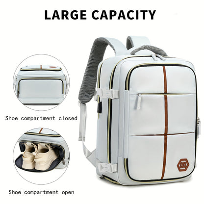 Multifunctional Travel Backpack, Airline-approved Laptop Schoolbag, Outdoor Sports Daypack With Shoes Compartment