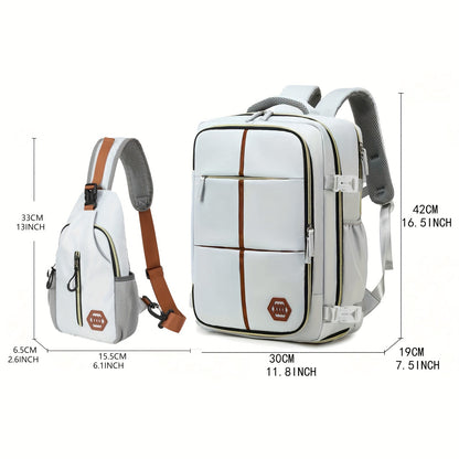 Multifunctional Travel Backpack, Airline-approved Laptop Schoolbag, Outdoor Sports Daypack With Shoes Compartment