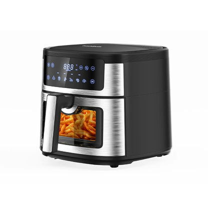 OstarkDom oil-free fryer air fryer touch screen new model ARANZO 6L windows views 6 cooking presets adjustable up to 200 ° C timer 60 minutes automatic shutdown 1500W