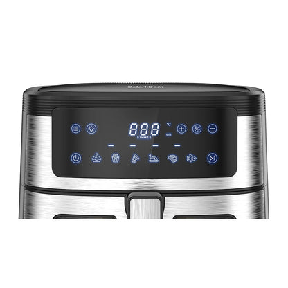 OstarkDom oil-free fryer air fryer touch screen new model ARANZO 6L windows views 6 cooking presets adjustable up to 200 ° C timer 60 minutes automatic shutdown 1500W