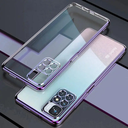 Luxury Plating Transparent Case For Xiaomi Redmi Note 10 11 Pro Plus 5g 9 8 Note11 11pro 4g Silicone Cover On Note11 S 10s 11s