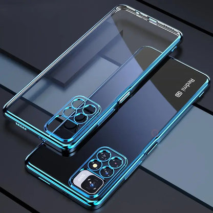 Luxury Plating Transparent Case For Xiaomi Redmi Note 10 11 Pro Plus 5g 9 8 Note11 11pro 4g Silicone Cover On Note11 S 10s 11s