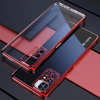 Luxury Plating Transparent Case For Xiaomi Redmi Note 10 11 Pro Plus 5g 9 8 Note11 11pro 4g Silicone Cover On Note11 S 10s 11s