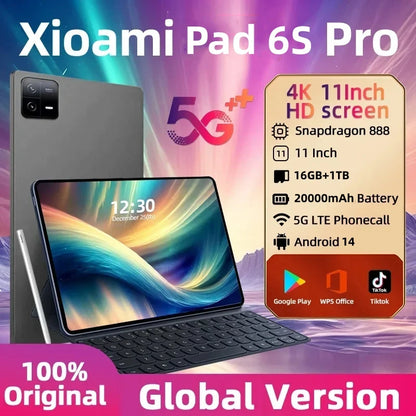 2024 Original Xioami Pad 6S Pro Global Version Tablets PC Android 14 16GB+1TB Snapdragon 888 11 inch 5G 11inch WIFI HD 4K Mi Tab